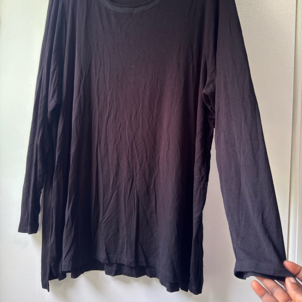 Tahari Black Long Sleeve Top - Picture 4 of 11